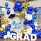 130Pcs Blue White and Gold Graduation Balloon Arch Kit - Class of 2026 Garland with Star Foils & Confetti Balloons - Navy and Gold Party Decorations for College, High School & Nursing School